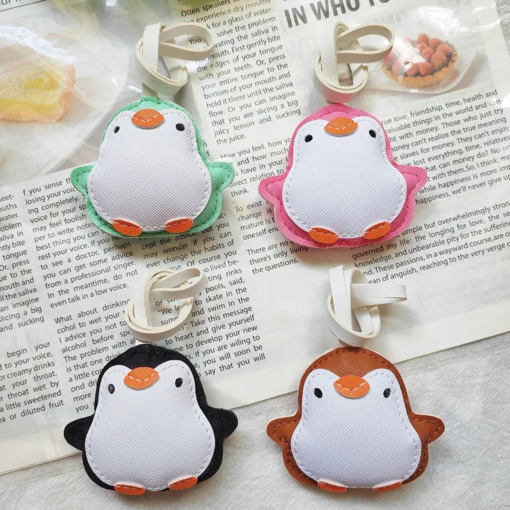 Penguin PU Leather Charm Keychain