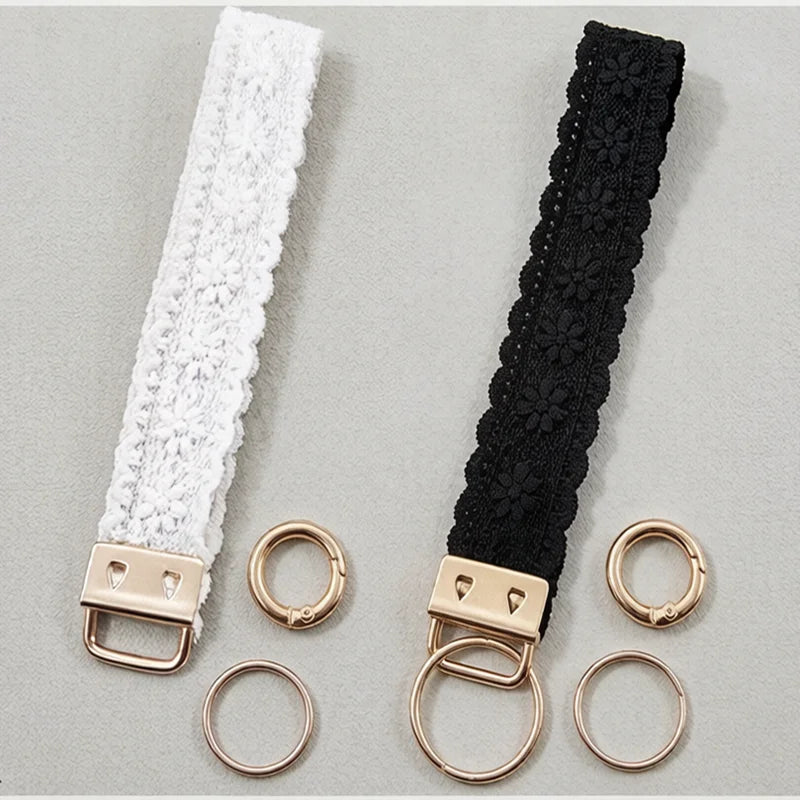 Lace Wristlet Keychain with O-Ring Clasp