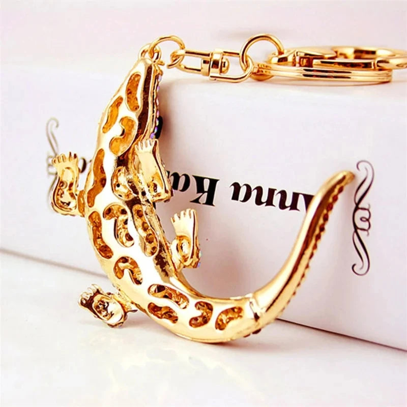 Crystal Rhinestone Lizard Bag Charm & Keychain