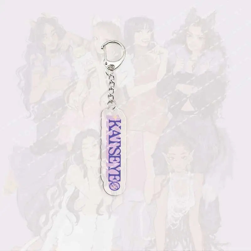 Cool K-pop Katseye Keychain Accessories Charms Acrylic Cute Daniela  Lara Megan Manon Sophia Yoonchae Keyrings Fans Freinds Gift