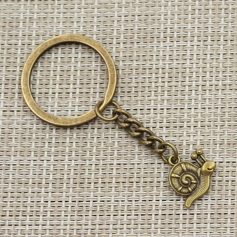 Snail Charm Keychain in Cast Zinc Alloy