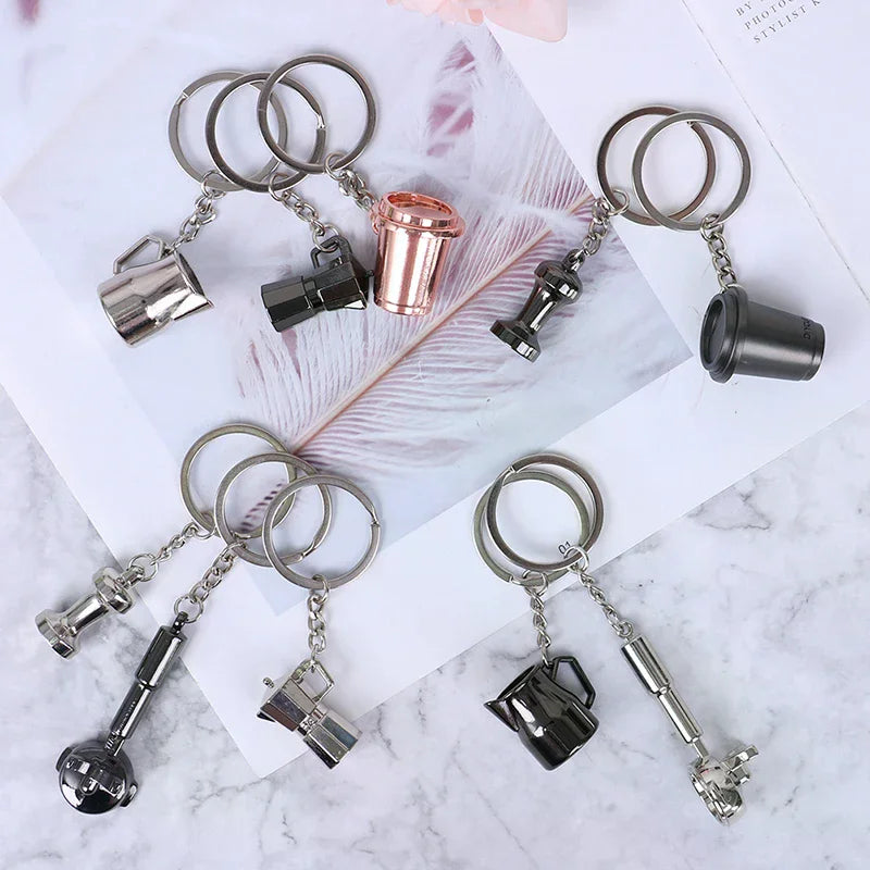 Coffee Handle Charm Keychain