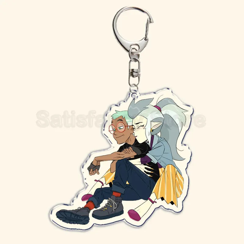 Printed Acrylic Character Keychain with Metal Clasp