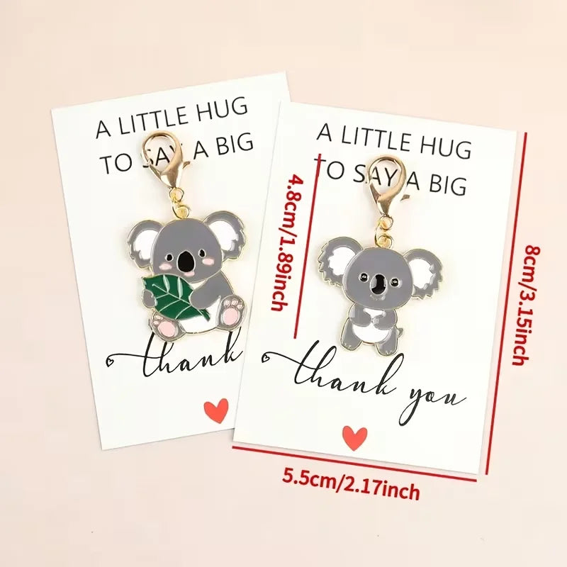 Koala Alloy Keychain 8-Pack with Thank You Card