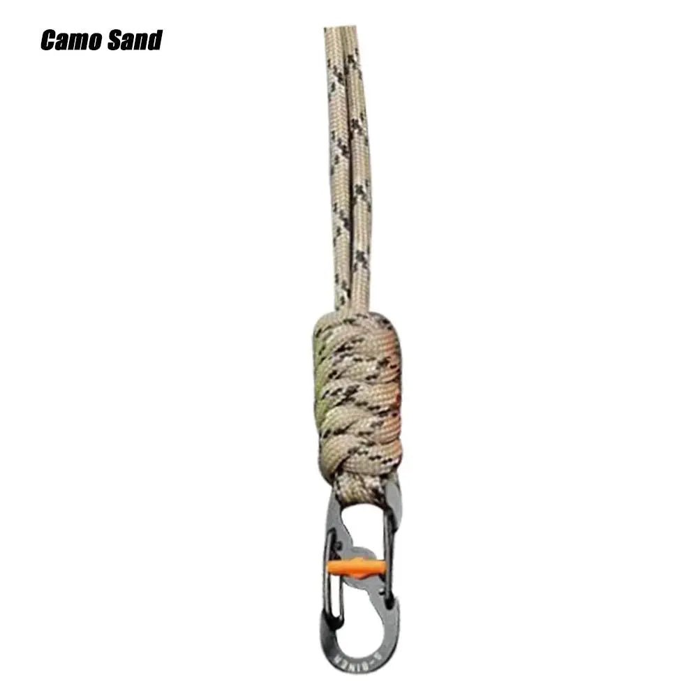 Handmade Snake Knot Paracord Keychain Outdoor Rock Climbing Camping Rescue Emergency Survival Rope Metal Key Chains Gifts