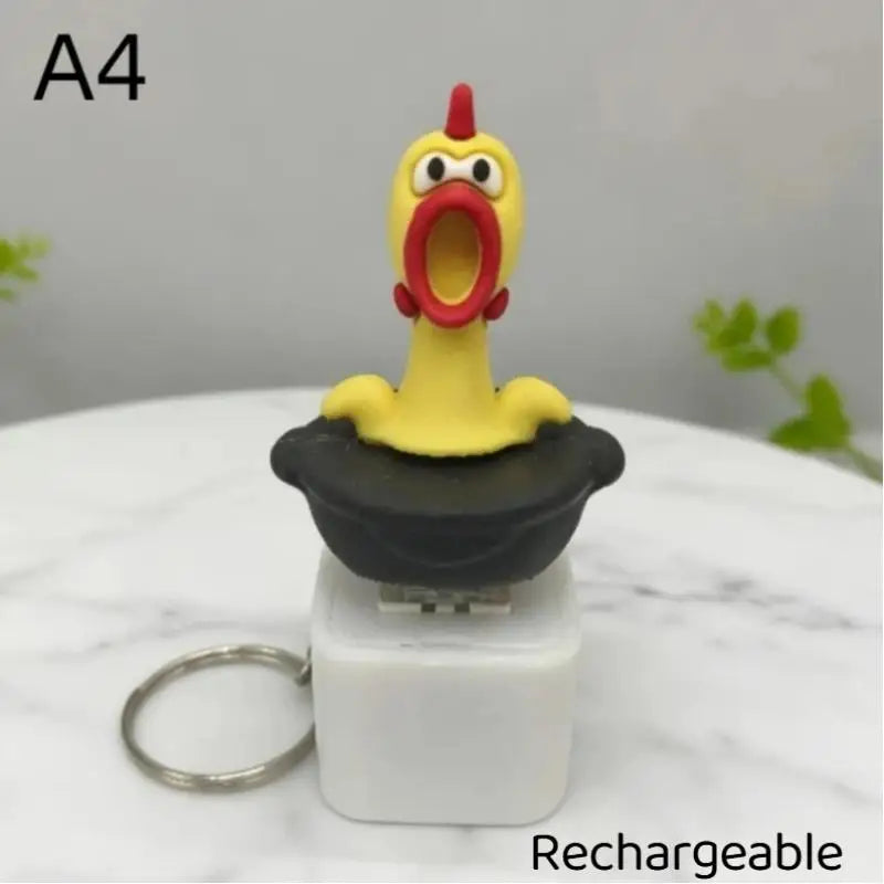 Rechargeable Mechanical Switch Keychain with LED and Sound