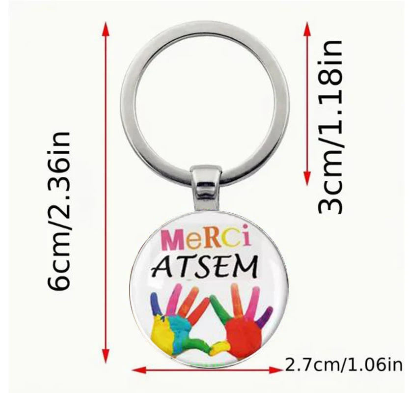 Teacher Appreciation Keychain in Silver Zinc Alloy
