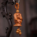 Snake Creative Lucky Gift Bag Pendant Mascot Car Key Ring Key Chain Mahogany Keychain Chinese 12 Zodiac Engraving Wood Keyring