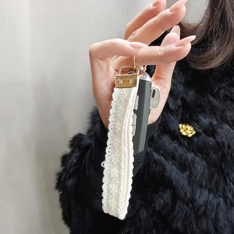 Lace Wristlet Keychain with O-Ring Clasp