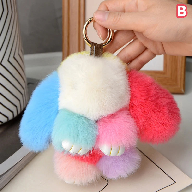 Plush Bunny Bag Charm with Gold-Tone Spring Ring