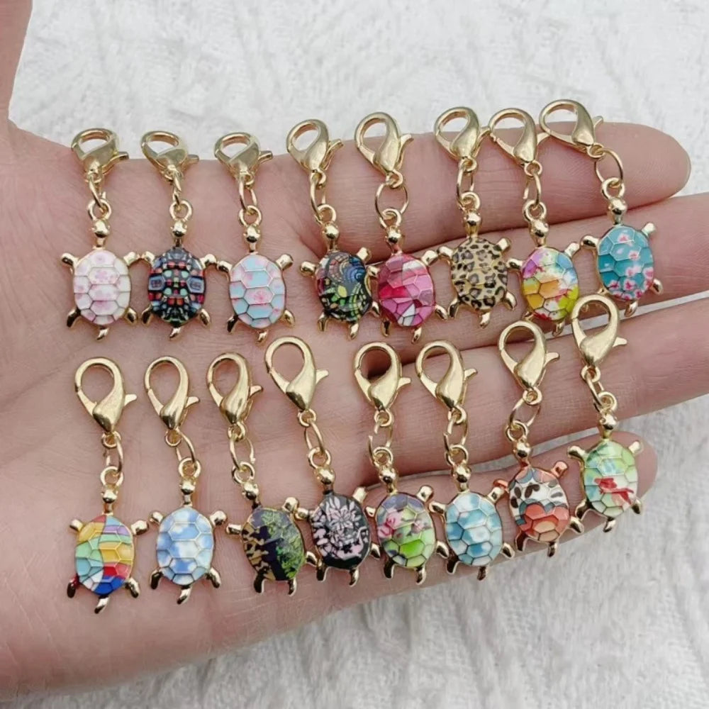 Zinc Alloy Turtle Charm Keychains