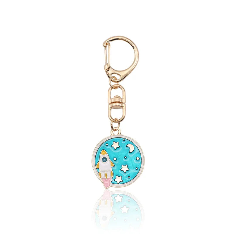 Celestial Charm Keychain with D-Ring Clasp