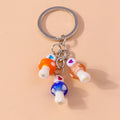 Mushroom Keychain in Silver-Plated Zinc Alloy