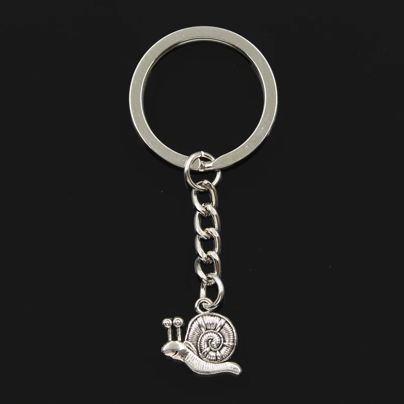 Snail Charm Keychain in Cast Zinc Alloy