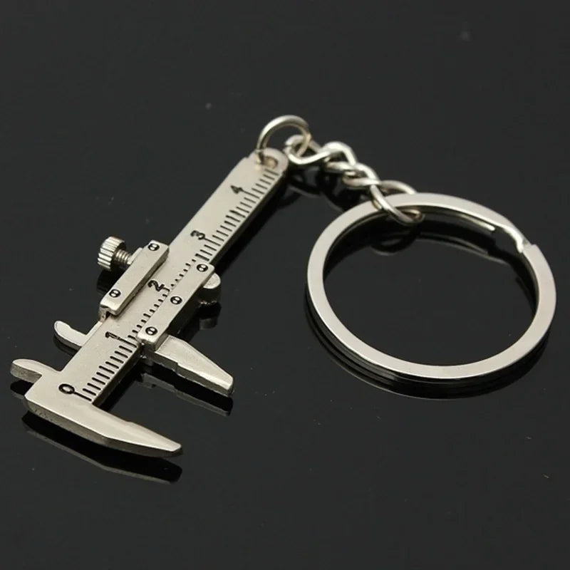 Movable Vernier Caliper Keychain in Zinc Alloy