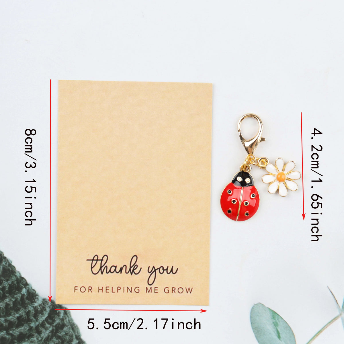 Ladybug Keychains with Thank-You Cards