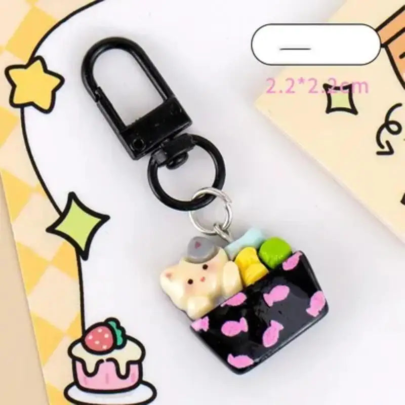 Cartoon Animal Resin Keychain with Swivel Clasp