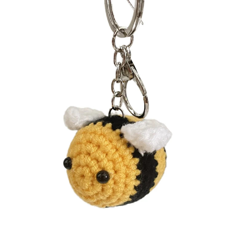 Novelty Cute Knitting Bee Keychain Little Bees Keychain Pendant Keyring Keyholder Party Jewelry Gifts