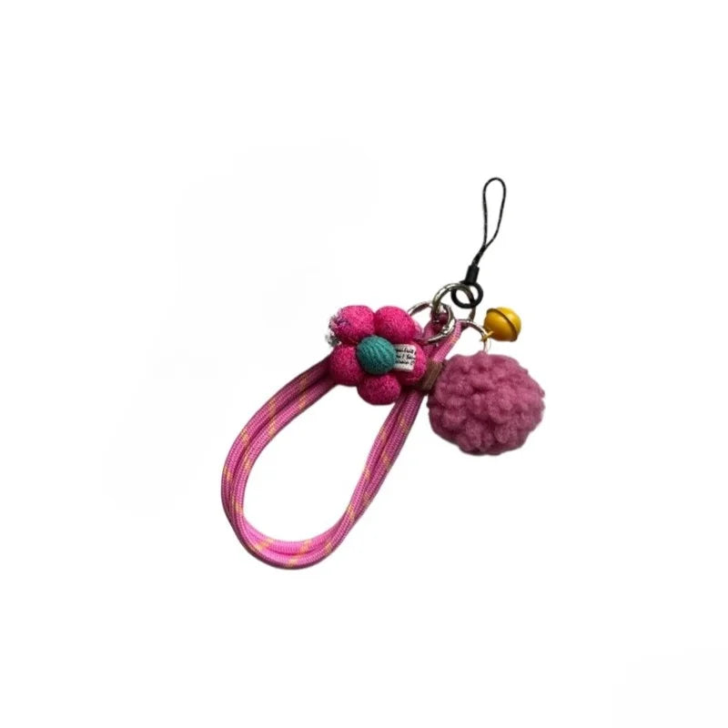 Keychain on the Phone With Wrist Strap Bag Charm Hanging Ornaments Key Holder Small Fresh Keychains Couple Key Chains Gifts