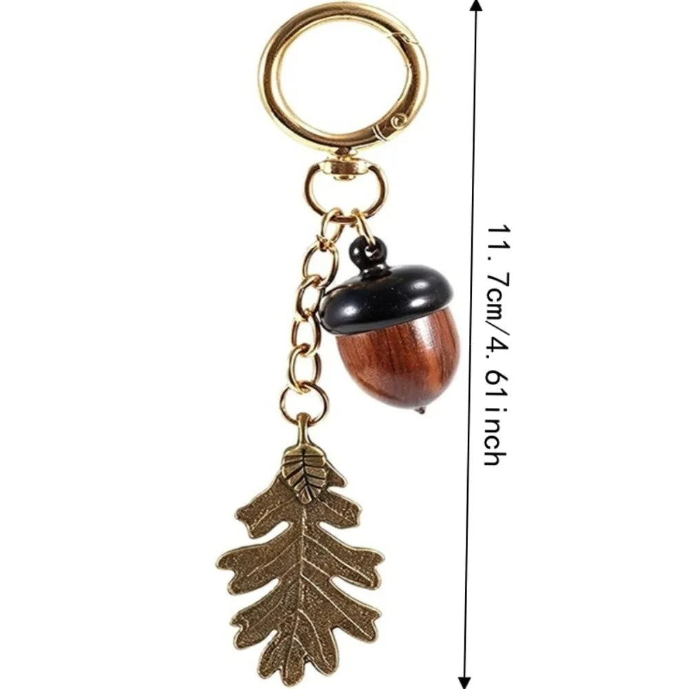 Twist-Open Acorn Keychain Charm with Hidden Compartment
