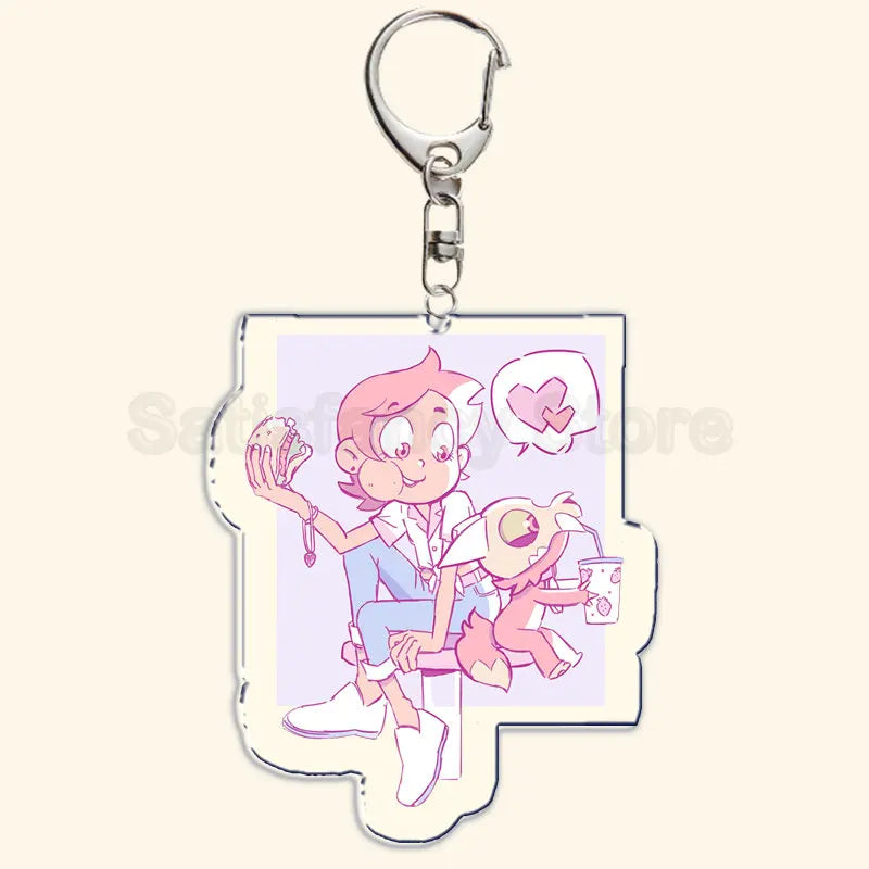 Printed Acrylic Character Keychain with Metal Clasp