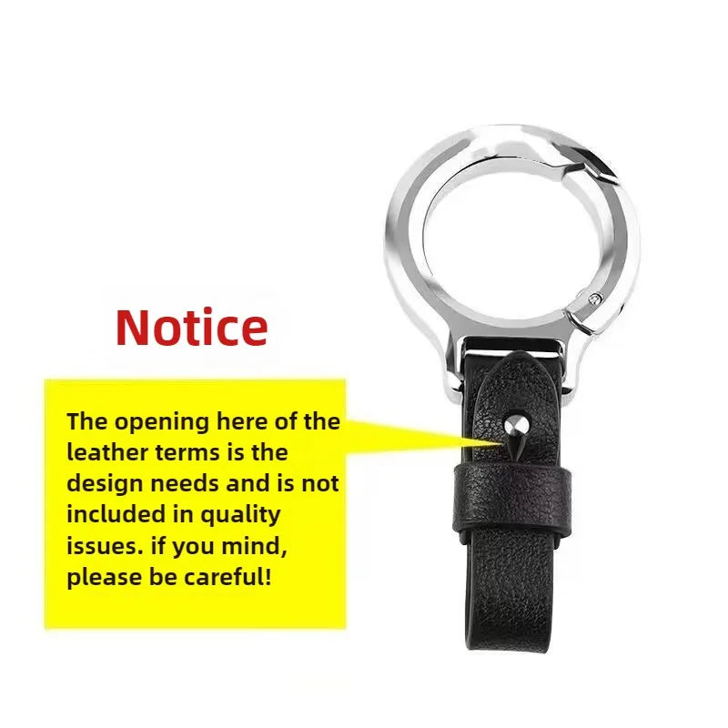 Classic Leather and Metal Car Keychain