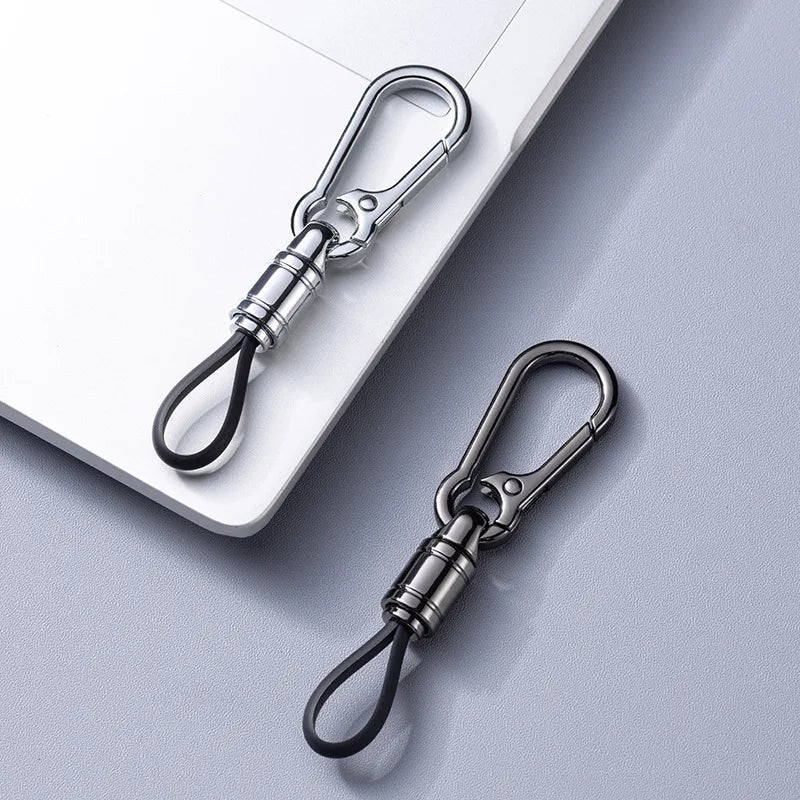Keychain Attachment with Metal Clasp and Flexible Loop