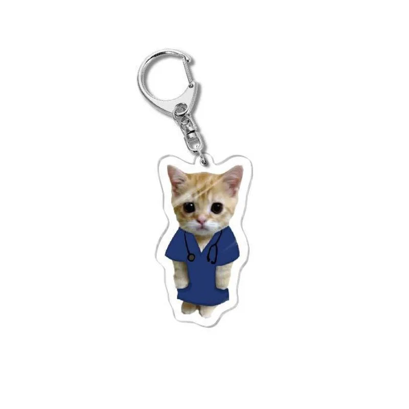 Cat Meme Acrylic Charm Keychain