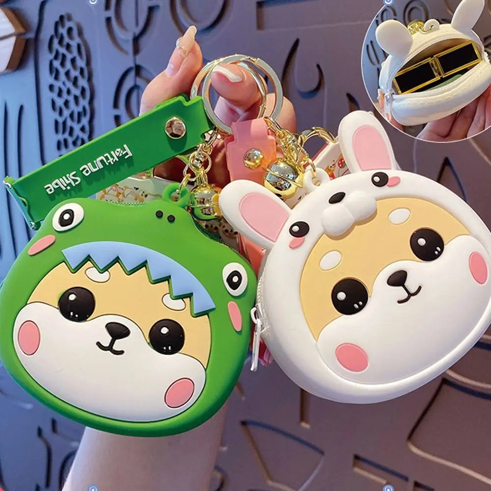 Shiba Inu Face Coin Purse Keychain
