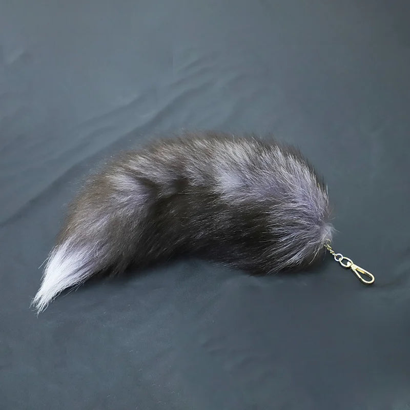 Fox Tail Keychain with Swivel Clasp