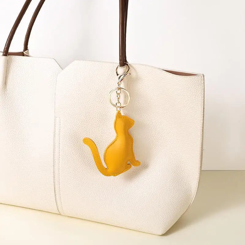 Cat-Shaped Keychain with Zinc Alloy Clasp