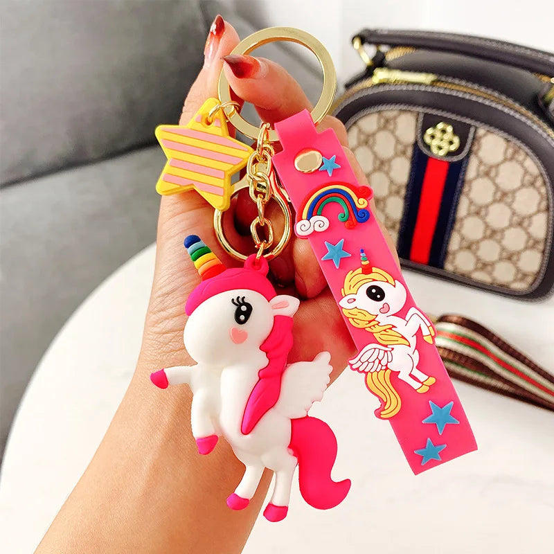 Unicorn Charm Keychain with Wristlet Strap