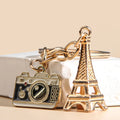 Enamel Camera Keychains  Creative Metal Iron Crafts Eiffel Tower Model Key Rings For Friend Women Men Gift Jewelry