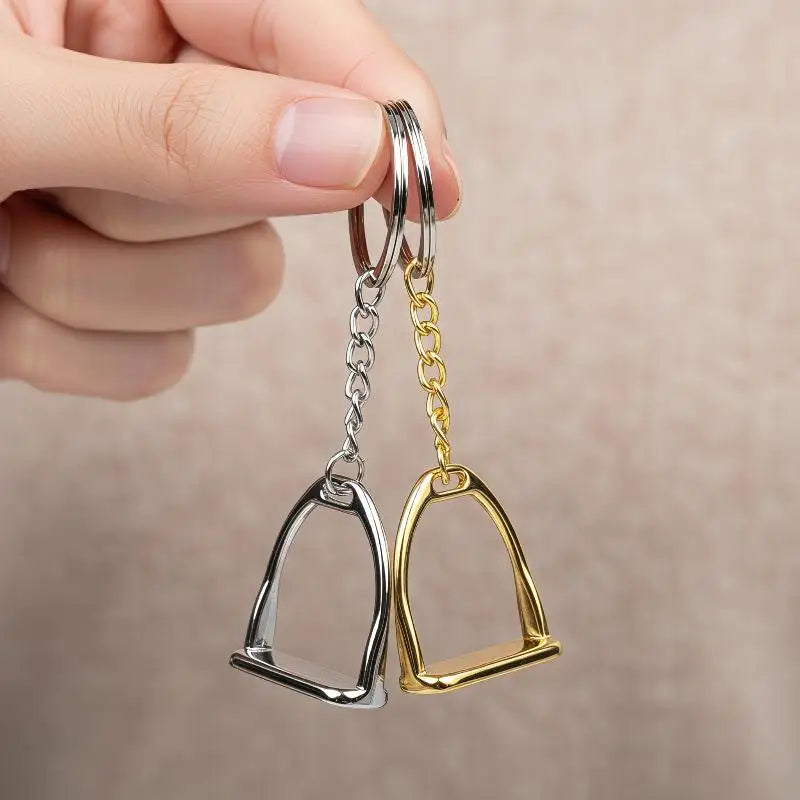 Horse Stirrup Keychain with Polished Edges
