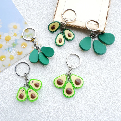 Avocado Keychain with Carabiner Clasp