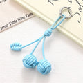 Hand-Woven Double Ball Charm Keychain