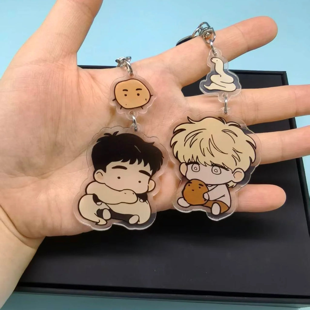 The Sacred Serpent's Seduction Acrylic Keychain Korean BL Manhwa Taesun Geumryang Q Version Keyring Potato Snake Bag Pendant 2pc