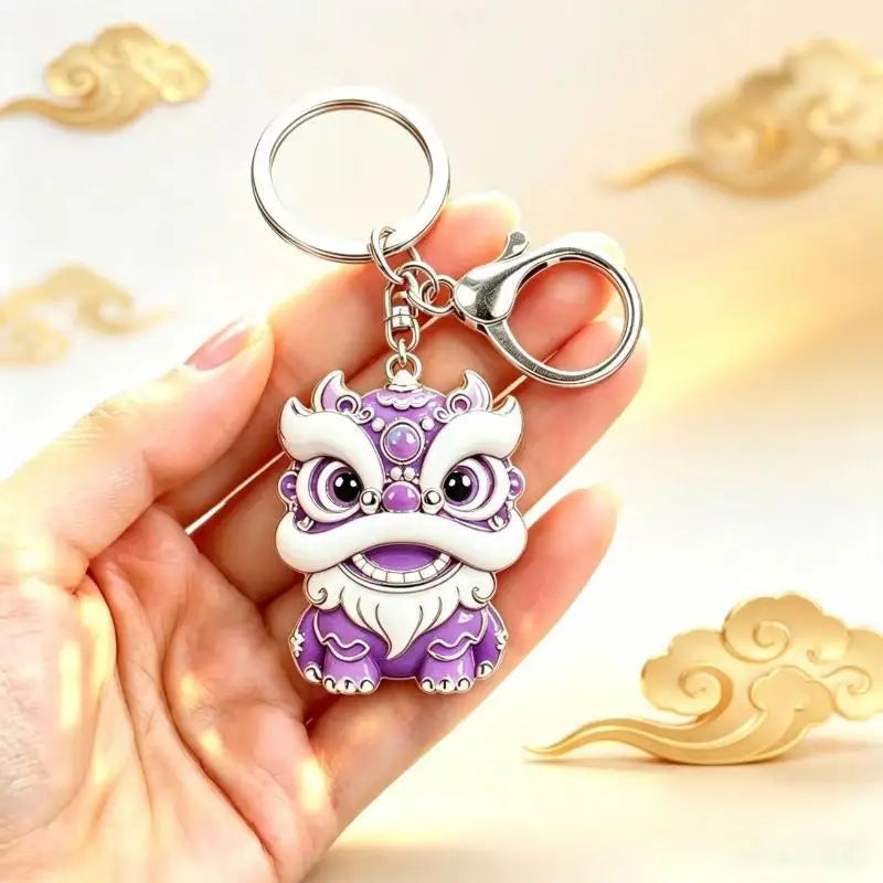Enamel Luxury Keychain High-end Metal Pendant Bag Charm Blessing Charm