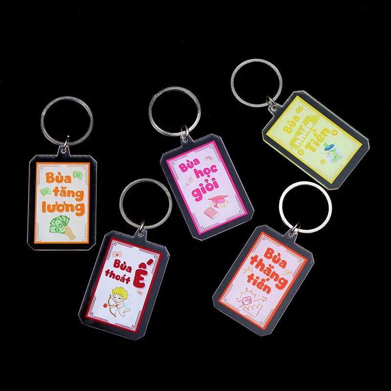 Slim Acrylic Cartoon Keychain Charm