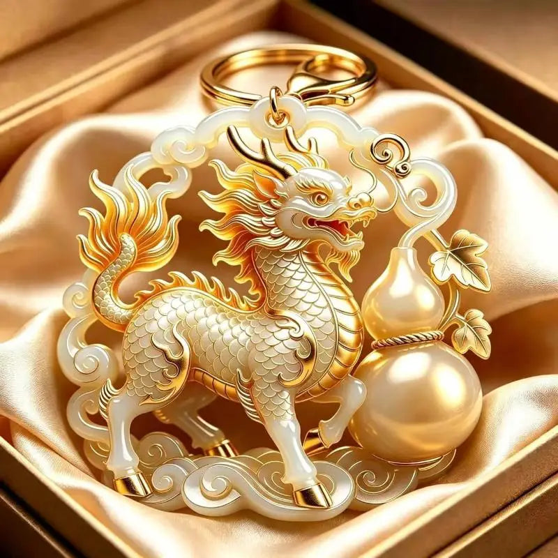 Enamel Blessing Keychain Luxury High End Metal Pendant Premium Bag Charm for Office Lady Bag Decoration
