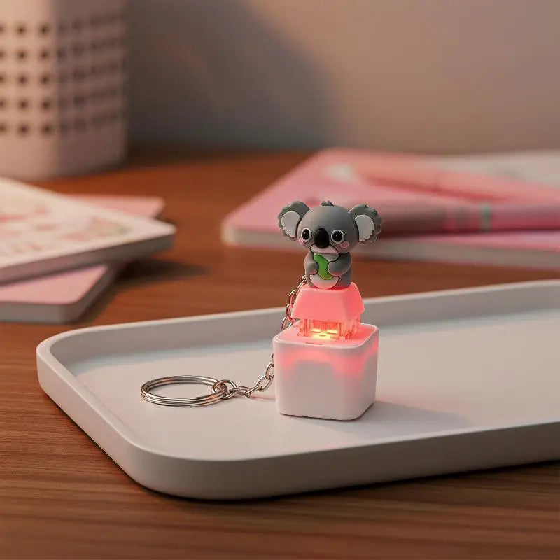 Rechargeable Mechanical Switch Keychain with LED and Sound