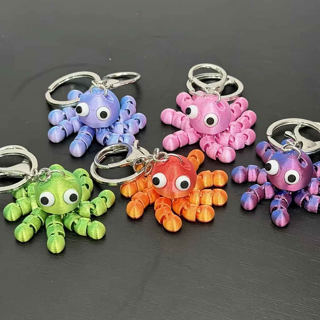3D-Printed Articulated Octopus Keychain