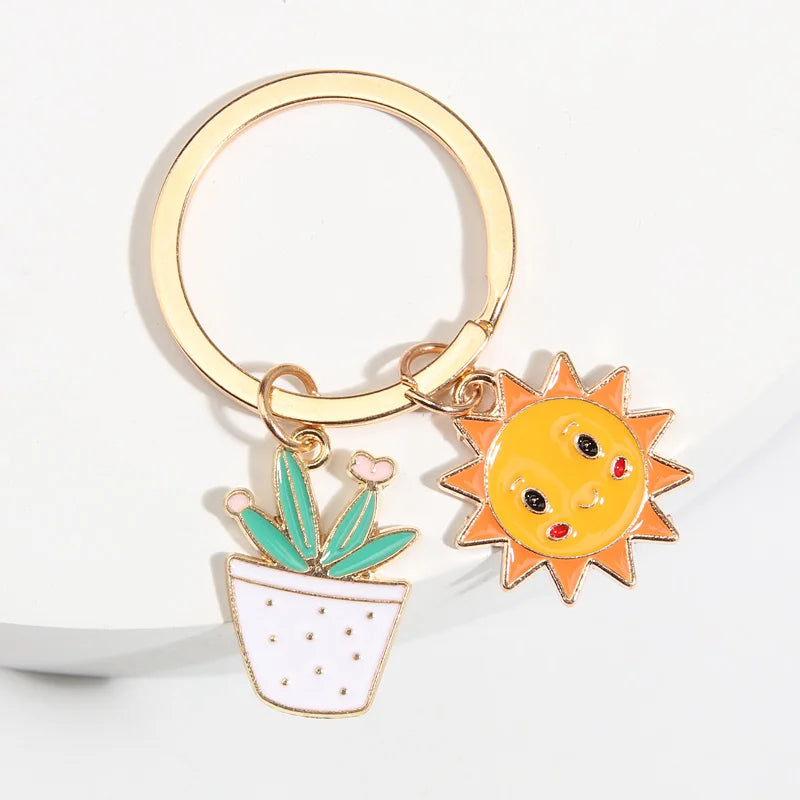 Desert Plant Keychain in Zinc Alloy