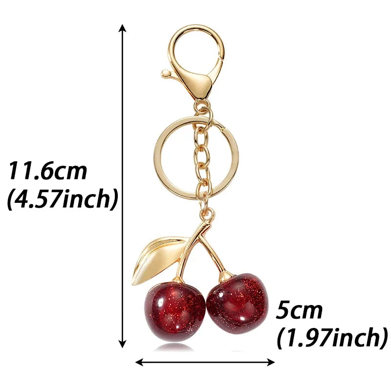 Resin Cherry Keychain and Bag Charm