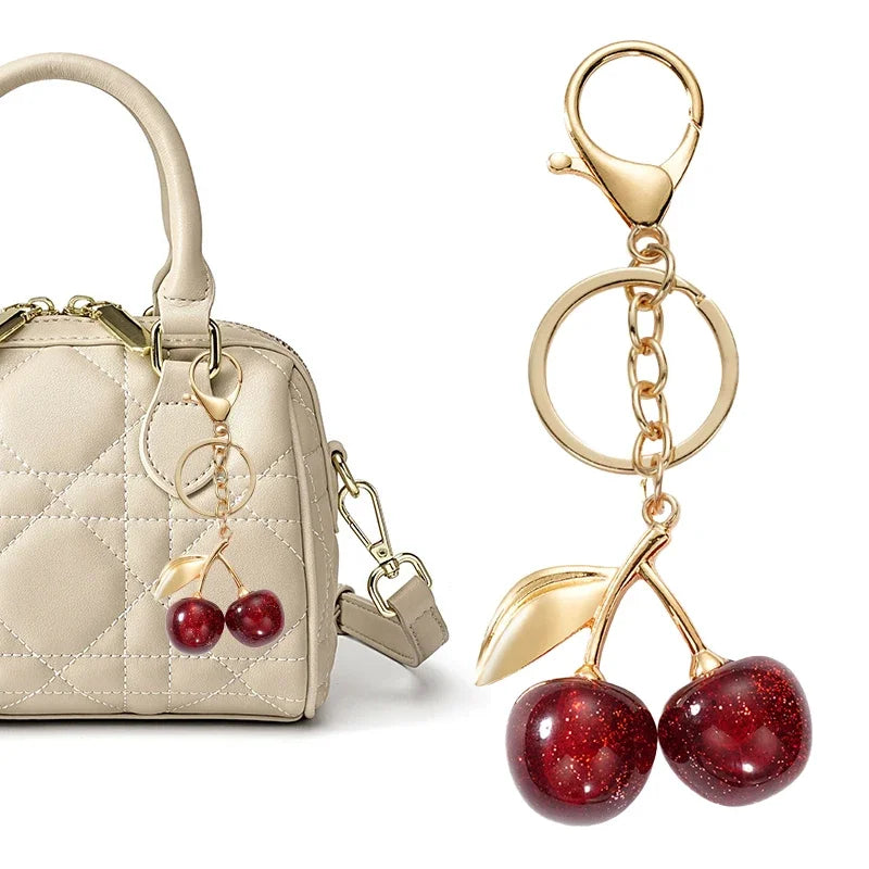 Resin Cherry Keychain and Bag Charm