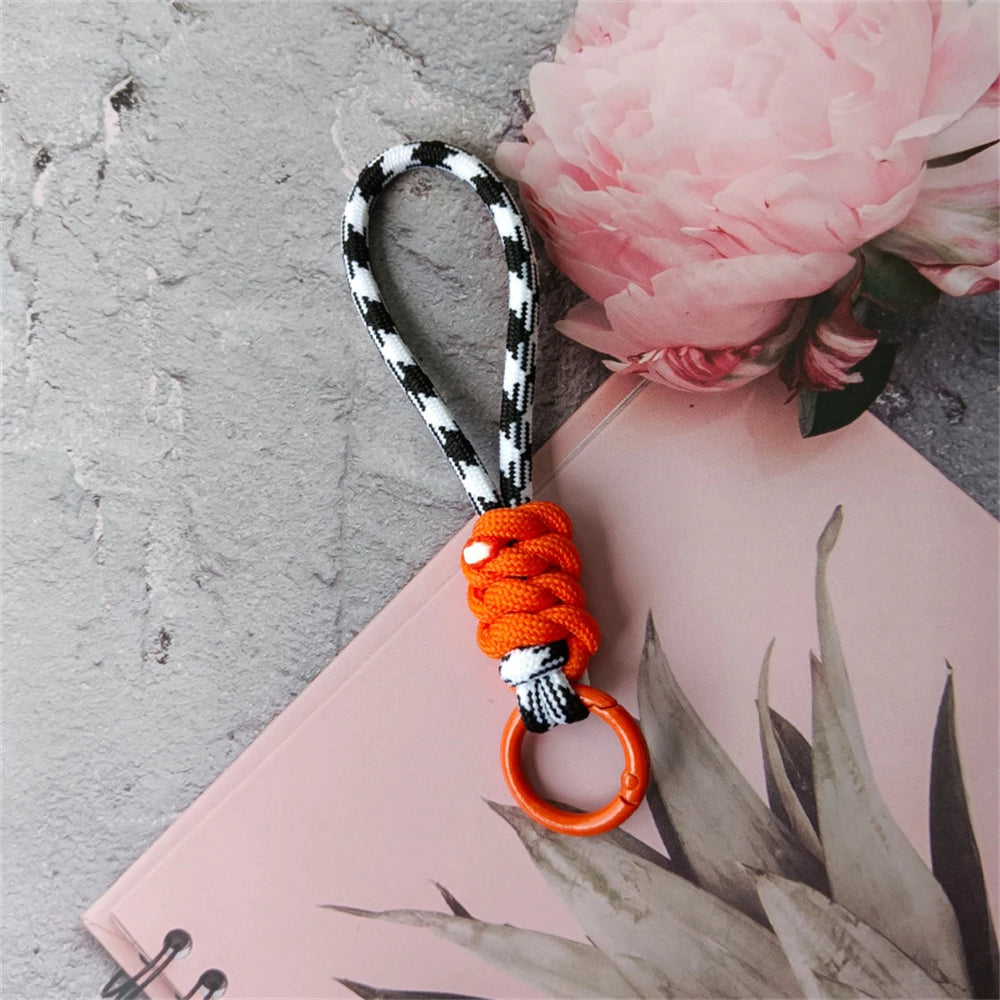 Creative Hand Woven Keychain For Mobile Phone Lanyard Anti Lost Knot Rope Strap Key Ring Men Women Car Key Holder Key Accessory