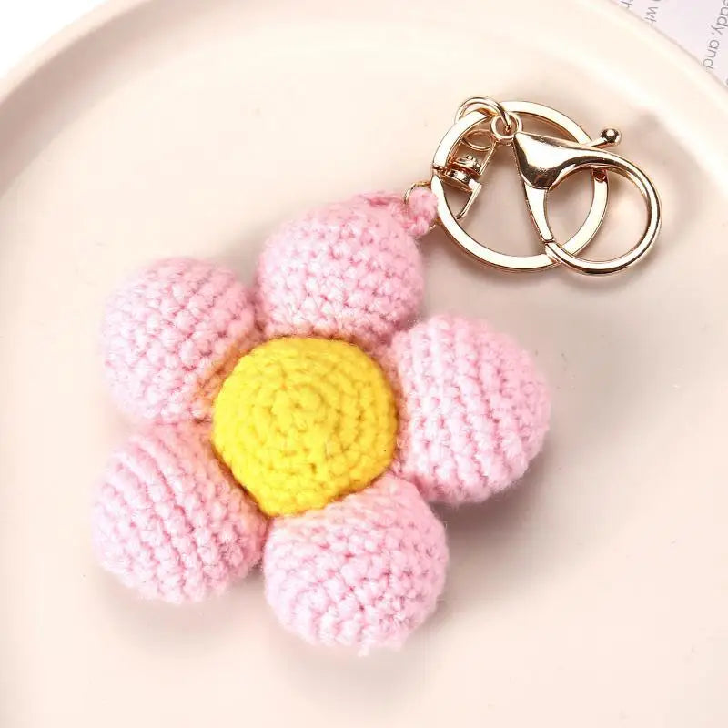 Handmade Crochet Flower Keychain