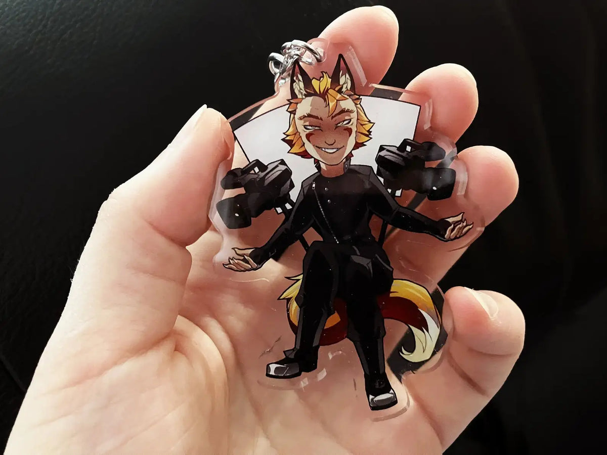 Double-Sided Fox Anime Acrylic Keychain Charm
