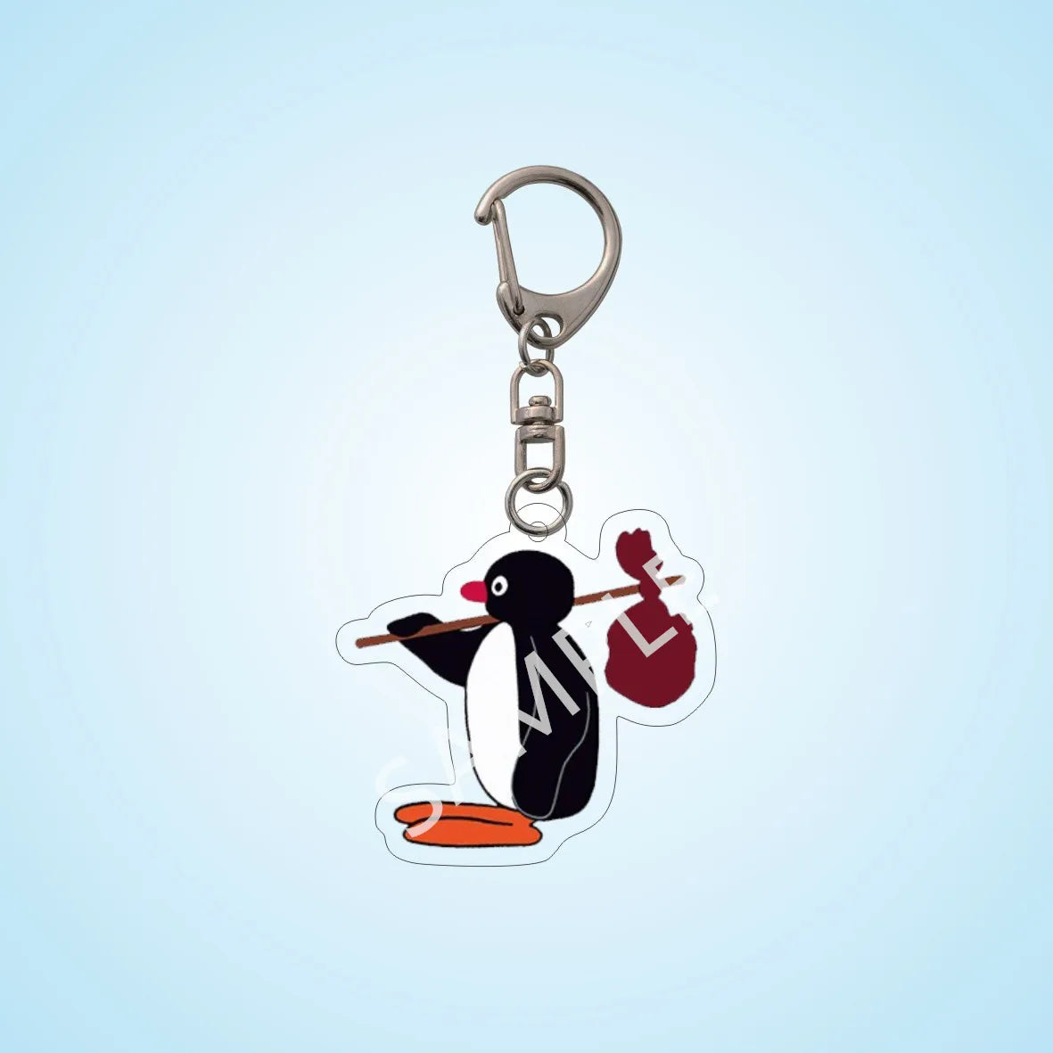 Cartoon Penguin Acrylic Keychain with Swivel Clasp