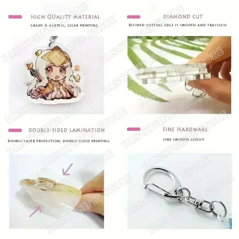 Anime Acrylic Charm Keychain with Lobster Clasp